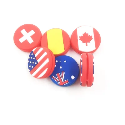 Custom Design Silicone Rubber Tennis Racket Dampener Vibration Racquet Damper with Country Flag