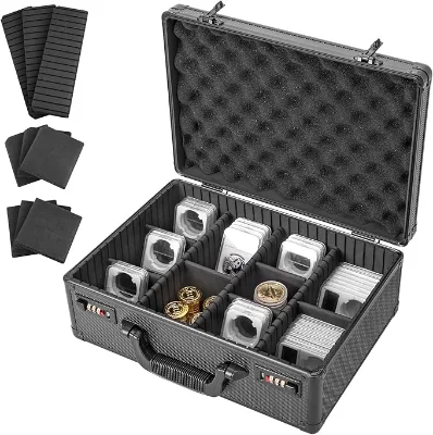 Secure Durable EVA Material Coin Collector Case Combination Locks Aluminum Graded Portable Coin Storage Box Organizer OEM ODM