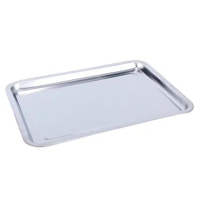 Commercial 201 Stainless Steel Solid Pattern Durable Tableware Restaurant Serving Plates & Tray for Hotel
