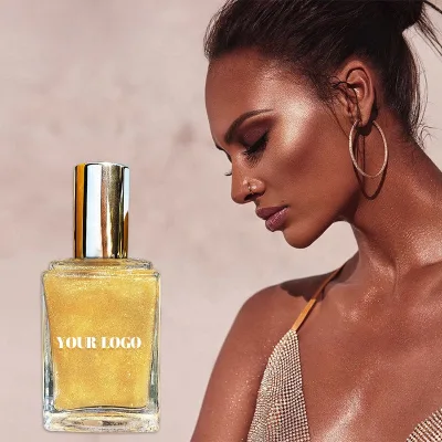 Private Label Custom Deep Shimmering Body Oil Shimmer Spray Moisturizing Shimmer Body Oil
