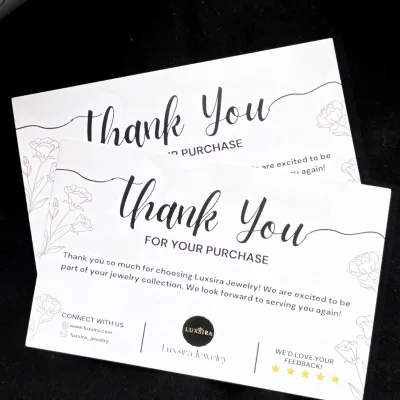 Custom Thank You Cards Says Thank You for Supporting My Business Thank You Card with Qr Code for Jewelry Business