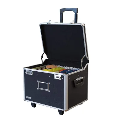 Aluminum Portable File Storage Box with Handle - 14.5" X 17.5" X 15.5" Letter/Legal Size Mobile Lock Box