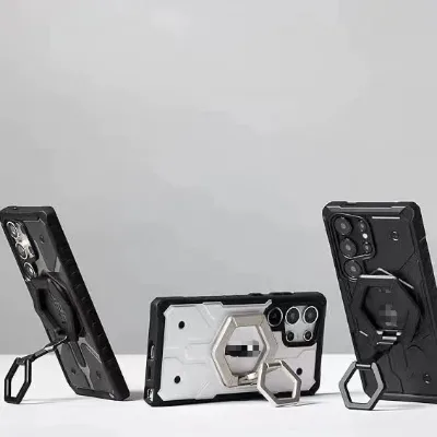 UA Metal Magnetic Suction G Phone Holder Ring Bracket Portable Slim Lazy-Style Bed Stand Flexible Telescopic Folding Design