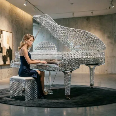 Professional Grand Piano for Art Gallery Transparent Grand Piano with CE RoHS REACH Unique Shape Grand Piano for Event