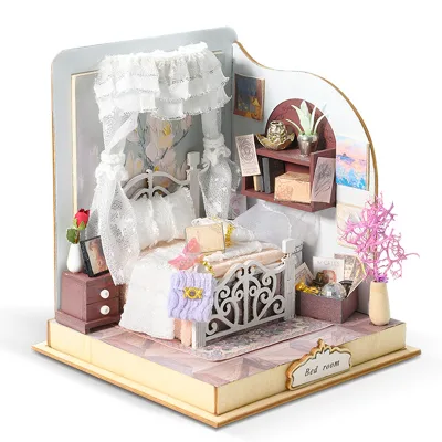 IIECREATE 3D Wooden Puzzle Home Printable Decoration YS-2254 Sweet Dream Miniatures Dolls House