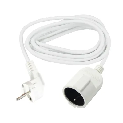 Euro Cee77 Adapter Cable 1.8M 16A 1.0MM White PVC Insulation IP11 Level Right Angled 3-Pin Male Power Cord for Home Appliance