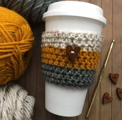 Wholesale Crochet Coffee Tea Cup Cozy Hand Crocheted Coffee Cup Sleeves Y and Eco Friendly Materials