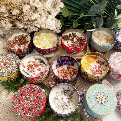 Wholesale Durable Vintage Floral Scented Candles with Customizable Labels for Weddings & Thanksgiving Home Decor
