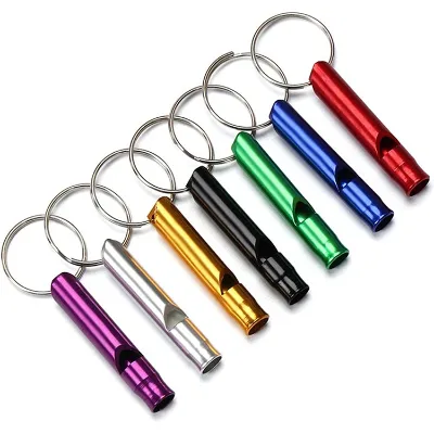 Emergency Whistle with Keychain Extra Loud Survival Whistle Aluminum Alloy Whistle Key Chain Outdoor Camping Hiking