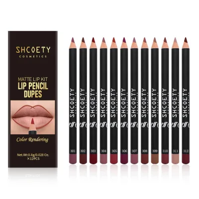 Factory Direct Sale Wholesale Low Price 12 Colours Lip Liner Pencil Pack Velvet Matte Lip Kit Pencil