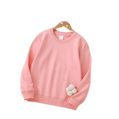 Wholesale Boutique Spring Autumn Cotton Children Sweatshirt Thick Warm Custom Logo Kids Girls French Terry Sweatshirt