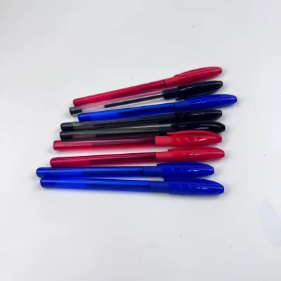 Cheap Bulk Transparent Barrel Ballpoint Pen Multicolor Ball Pen Custom Logo for Promotional Advertising Office School Use