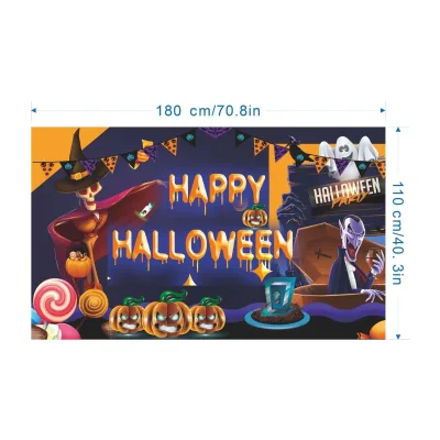 Halloween Scary Portable Lightweight Hanging Banners Indoor Outdoor Party Wall Decorations for Festival
