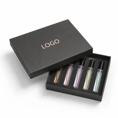 Rigid Paper Perfume Box with Foam Insert, Custom Logo Printed Lid and Base Perfume Packaging Box for Promotional & Gift