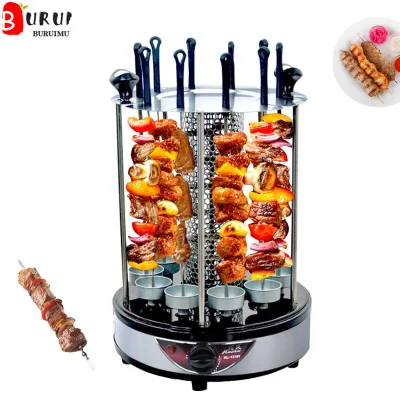 Electric BBQ Burning Stove Grill Kitchen Metal Stainless Steel Baking Tool Electric Skewers