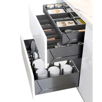 Multifunctional Kitchen Drawer Organizer Set - Space-Saving Solution for Your Cooking Utensils and Dinnerware