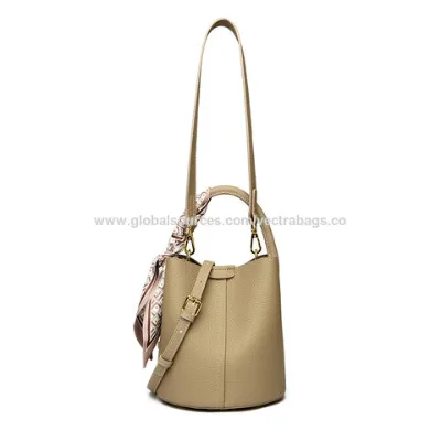(V2705)Soft crossbody bag light luxury high sense hand bucket bag