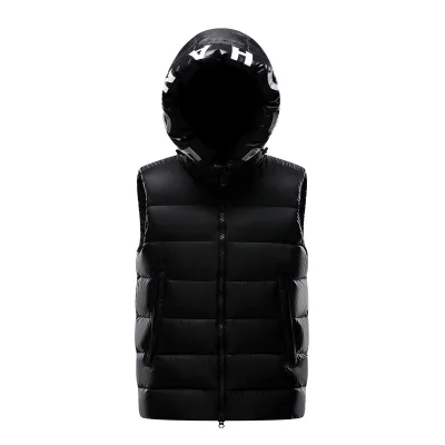 Casual Black Bubble Hoodies High Quality Hot Seller Hooded Garment Vest for Men