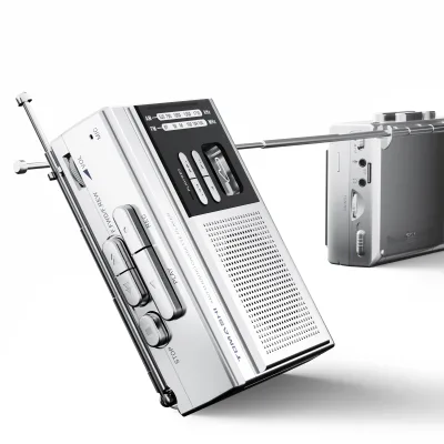 Retro Classical Design Radio Cassette Player and Recorder Portable for Listening Music and Study