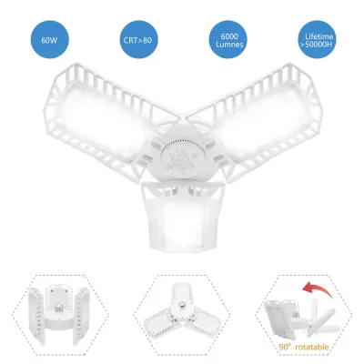Factory Wholesale Super Bright 3 Panel Garage Led Light Led Garage Light Foldable Deformable Led Garage Detail Lights