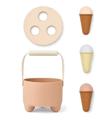 2024 New Ice Cream Silicone Bucket, Portable Silicone Beach Bucket Set