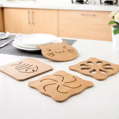 Modern Design Premium square Bamboo Wood coaster for Sale