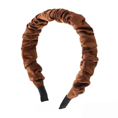 Korean Style Satin Pleated Headband New Versatile Wide Headband