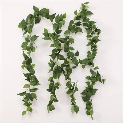 High Quality Artificial Silk Eucalyptus Leaf Wreath Green Vine Wedding Christmas Easter Dark Green Wedding Decor