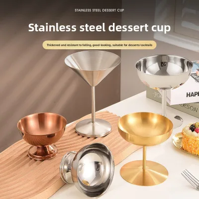 304 Stainless Steel Rust Resistant Martini Cocktail Glass Triangular Creative Instagram Style Stemware Bar Wine Glass Glass