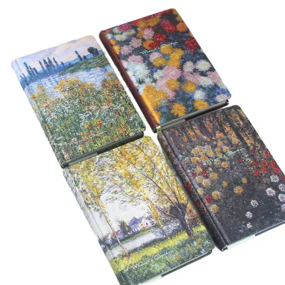 Hardcover A5 Thermal Binding Printed Retro Plant Flower Color Inner Pages Diary Notebook