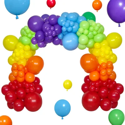 Rainbow Balloon Arch Kit 111Pcs 18 12 5 Inch Latex Colorful Party Balloons Wedding Engagement Anniversary Christmas Party Decors
