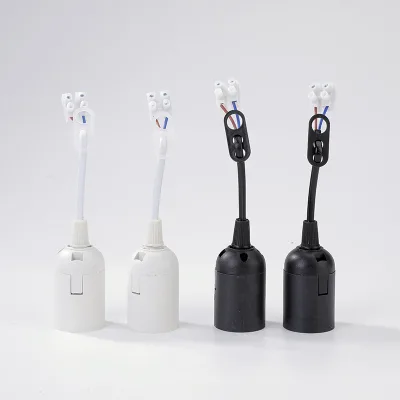 E27 Clamp Type Screw Lamp Holder Plastic Body Wire Terminal Chandelier Lamp Bases High Quality Factory Direct European Stock