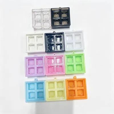 Various Colors PC 4-Keys Frame Embedded Grid-Pattern Base for Stress-Relief Keychains (Office/Desk Accessory) Decompression