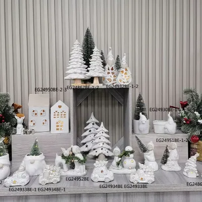 Ceramic Houses Ceramic Ornaments Christmas Reindeer Christmas Ornament Elk Christmas Tree Santa Claus Quality Ceramic Crafts