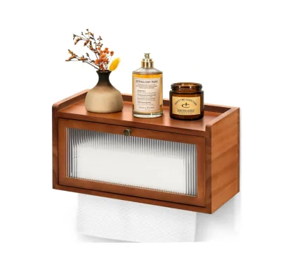 Bamboo Coffee Cup Holder Organizer 3 Compartment Storage Container for Sugar Packet Stirrer Straw Paper Cups Desktop Rack
