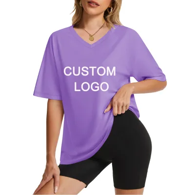 Wholesale Custom Your Brand Logo Spandex Cotton Tshirt Blank Women Men T Shirt Plain Casual Men's T-shirts for Sport Events