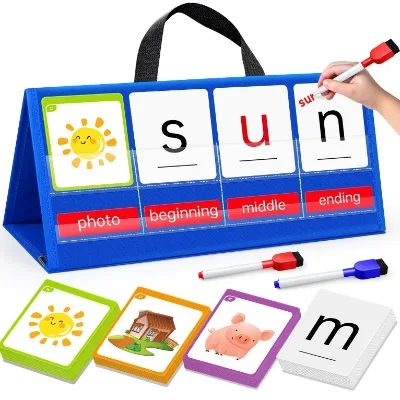 Factory Custom CVC Word Building Pocket Chart  for Kids Learning Tools Toys With Words Flash Cards Teacher Supplies Classroom