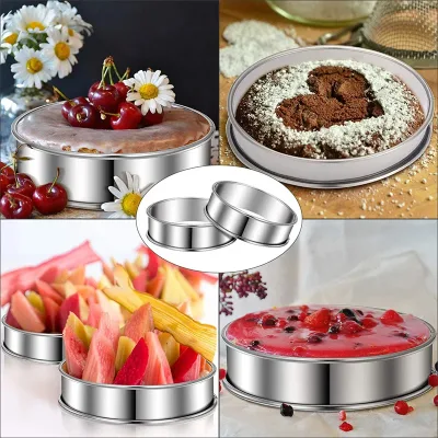New Arrival Stainless Steel Double Rolled Baking Circle Tart Ring Fruit Pie Cake Cookie Molds for Kitchen Biscuit Pastry