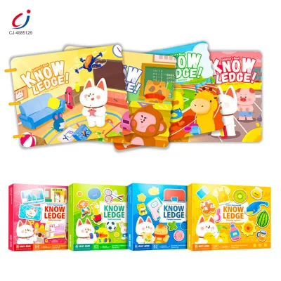 Chengji Early Education Enlightenment Stickers Book Toys Montessori Learning Cartoon Cognition Reusable Sticker Busy Book Kids