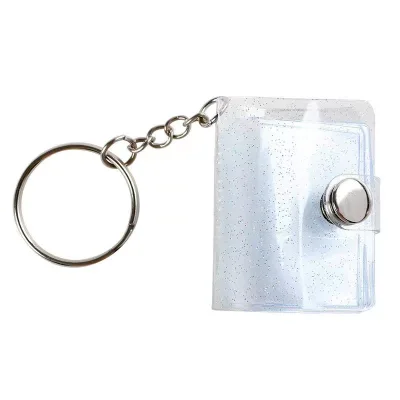 Mini Photo Album Keychain Wholesale 1-2 Inch Pvc Transparent Acrylic Photo Frame Keychain Insert Frame PhotoBook Album Key Chain