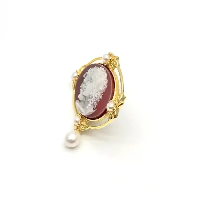Customized Woman Style Lady Jewelry Vintage Silver Portrait Brooch With Gold Plated Charm Brooch Pins for Women Fashion Gold
