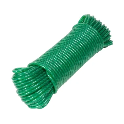 Metal Wire PVC Clothesline Washing Lines Strong Life Steel Core Plastic Coated Rope Laundry Dryer Clothes Drying Line Green