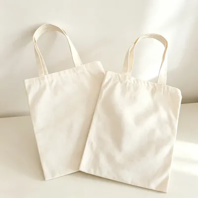 Reusable Eco-Friendly Recyclable Durable Cotton Large Long Shoulder Shopping Storage Bag Cartoon Pull Closure Customized Logo