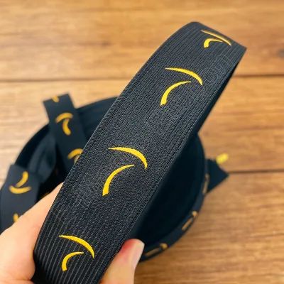 3cm Wide Eco-Friendly Custom Logo Printed Elastic Ribbon Spool Polyester Stretch Garment Waistband