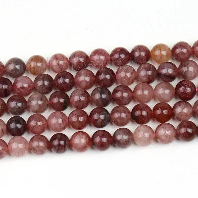Natural Round Polished Lepidocrocite Red Berry Quartz Stone Beads, Red Bead for Jewelry Making 6mm 8mm 10mm