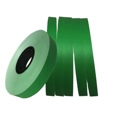 KUNJIN 20mm Green Colors Hot Melt Paper Bundling Tape for Bank Recyclable Paper Packaging Roll