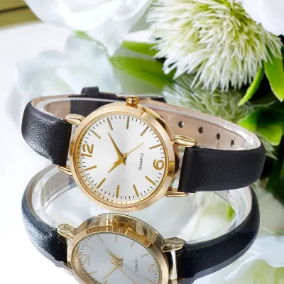 Cross-border Live Selling Digital Fashion  Quartz Watch 32mm Alloy Case Leisure Style Pin Buckle Clasp Watches for Women
