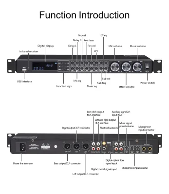 Active Audio Processor Karaoke Effect with Mono Output Rack Mountable Easy Installation for Live Shows Conferences & Studio Use