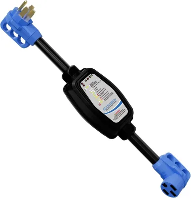 RV Surge Protector 50 Amp 240V 120V Per Line With  7200 Joules With Light Indicated Smart RV Surge Voltage Protection