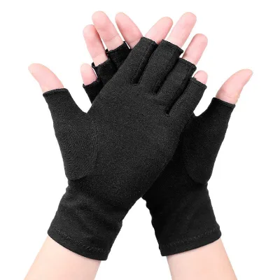 Hot Selling Hemp Gray Pressure Gloves Half Finger Cycling Inflammation Joint Care Anti slip Sports Fitness Cycling Gloves